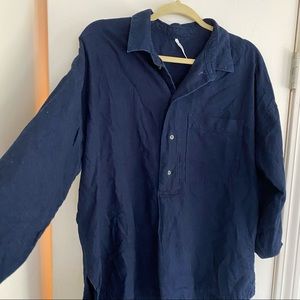 Oversized Free People 1/4 Button Down